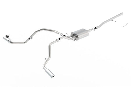 Borla 14 Silv/Sierra C/B Exh S-Type 1500 5.3L V8 AT/MT 2&4WD Ext Cab Split Side Exit