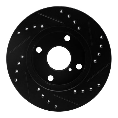 R1 90-93 Mazda Miata Front Left Drilled & Slotted Black Brake Rotor