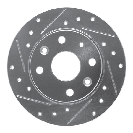 R1 90-93 Mazda Miata Rear Left Drilled & Slotted Silver Brake Rotor