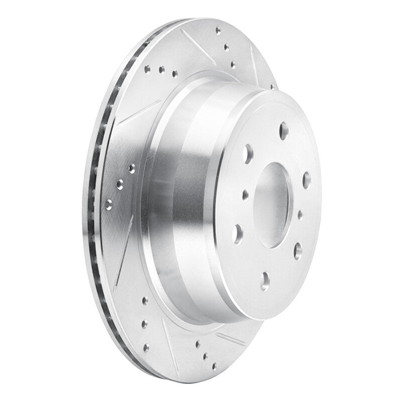 DFC 07-20 Cadillac Escalade Rear Right Drilled & Slotted Silver Brake Rotor