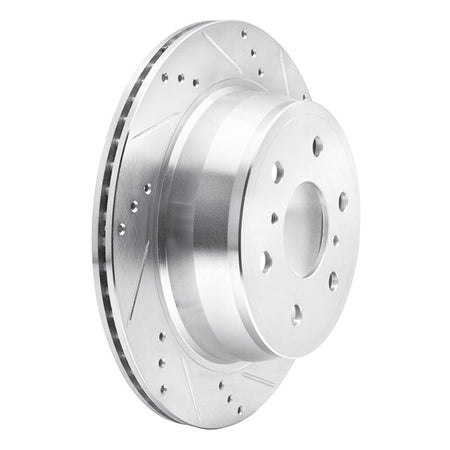 DFC 07-20 Cadillac Escalade Rear Right Drilled & Slotted Silver Brake Rotor