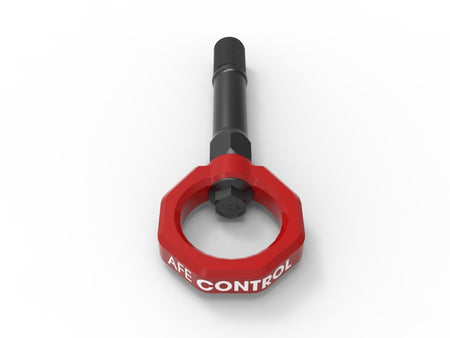 aFe CONTROL Front Tow Hook Nissan Z 23-25 V6-3.0LRed