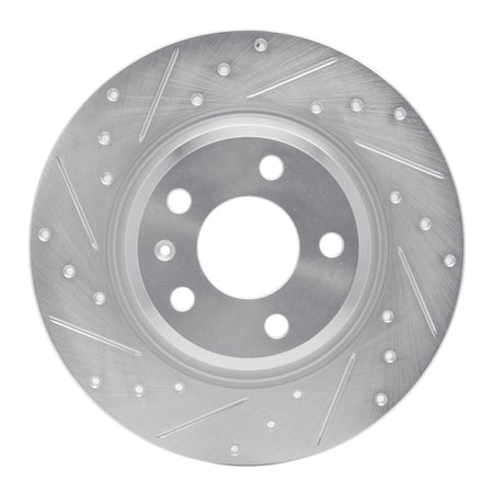 R1 08-25 Audi Q5 (USA/Canada Excl Hybrid) Rear Left Drilled & Slotted Silver Brake Rotor