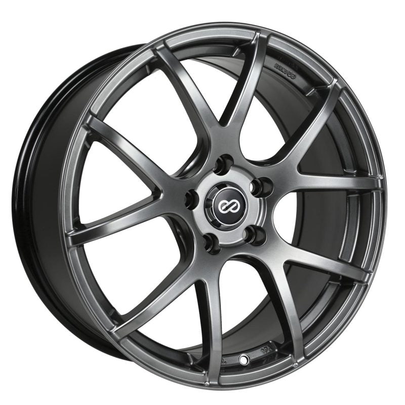 Enkei M52 18x8 45mm Offset 5x100 Bolt Pattern 72.6mm Bore Dia Hyper Black Wheel