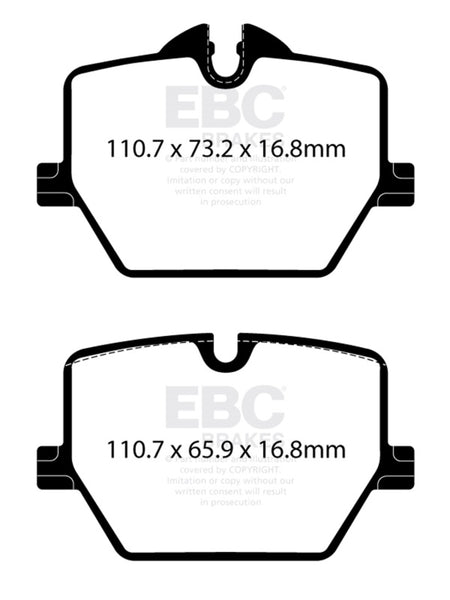 EBC Racing 2020+ Toyota GR Supra 2.0L/3.0L (w/13.6in Rear Rotor) RP-1 Race Rear Brake Pads