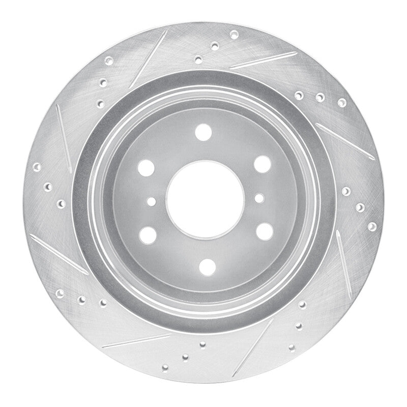 DFC 07-20 Cadillac Escalade Rear Right Drilled & Slotted Silver Brake Rotor