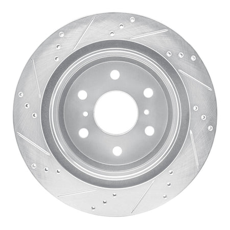 DFC 07-20 Cadillac Escalade Rear Right Drilled & Slotted Silver Brake Rotor