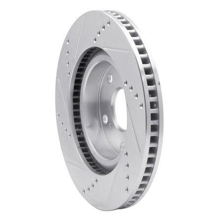 R1 06-20 Lexus ES350 Front Right Drilled & Slotted Silver Brake Rotor