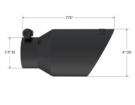 MBRP Universal 4in OD Dual Wall Angled 2.5in Inlet 8in Length Exhaust Tip - Black
