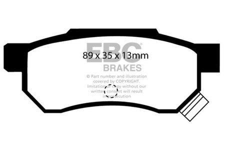 EBC 92-94 Acura Integra 1.7 Vtec Yellowstuff Rear Brake Pads