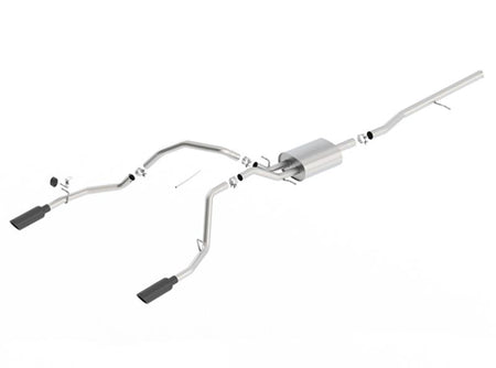Borla 14 Silv/Sierra C/B Exh ATAK 1500 5.3L V8 AT/MT 2&4WD Ext Cab (78.7) WB - Black Chrome