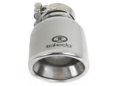 aFe Takeda Universal Exhaust Tip 2-1/2 IN Inlet x 4 IN Outlet x 6 IN L- Polished