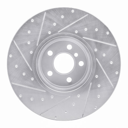 R1 16-25 BMW i4 Right Front Drilled & Slotted Silver Brake Rotor