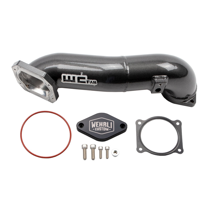 Wehrli 11-16 GM Duramax LML Passenger 3in Upper Crossover Intercooler Pipe - Chevy Orange