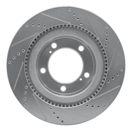 DFC 07-22 Lexus LX570 Front Left Drilled & Slotted Silver Brake Rotor