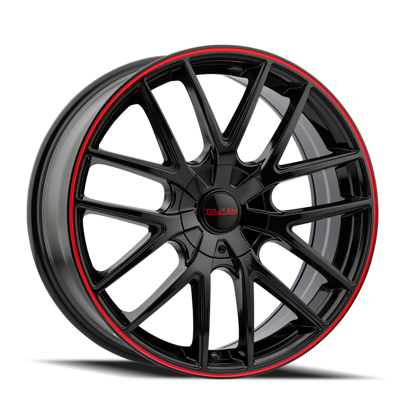 Touren 3260 TR60 16x7 / 5x100/114.3 BP / 42mm Offset / 72.62mm Hub Gloss Black w/ Red Ring Wheel