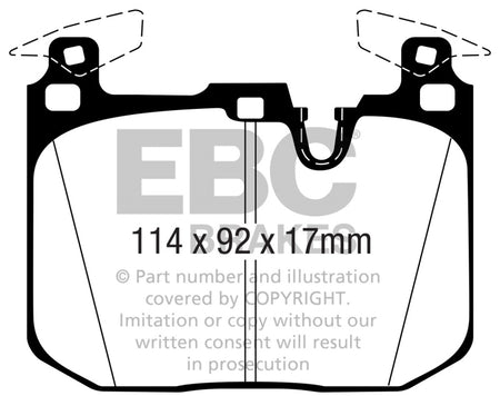 EBC 16-18 BMW M2 3.0L Turbo Redstuff Front Brake Pads