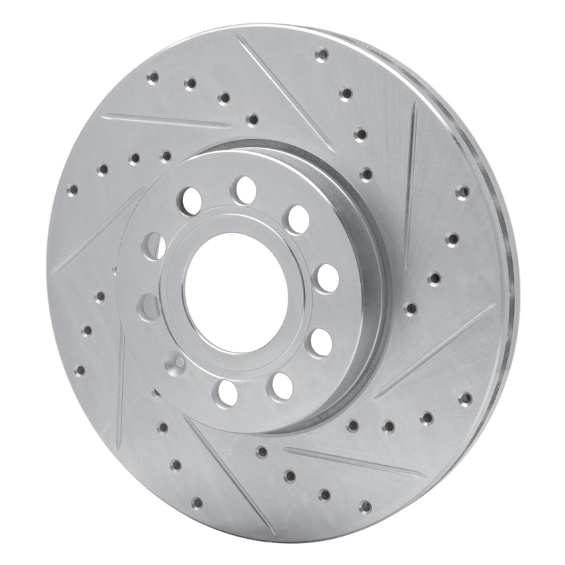 R1 05-25 Audi A3 (Mexico) Front Right Drilled & Slotted Silver Brake Rotor