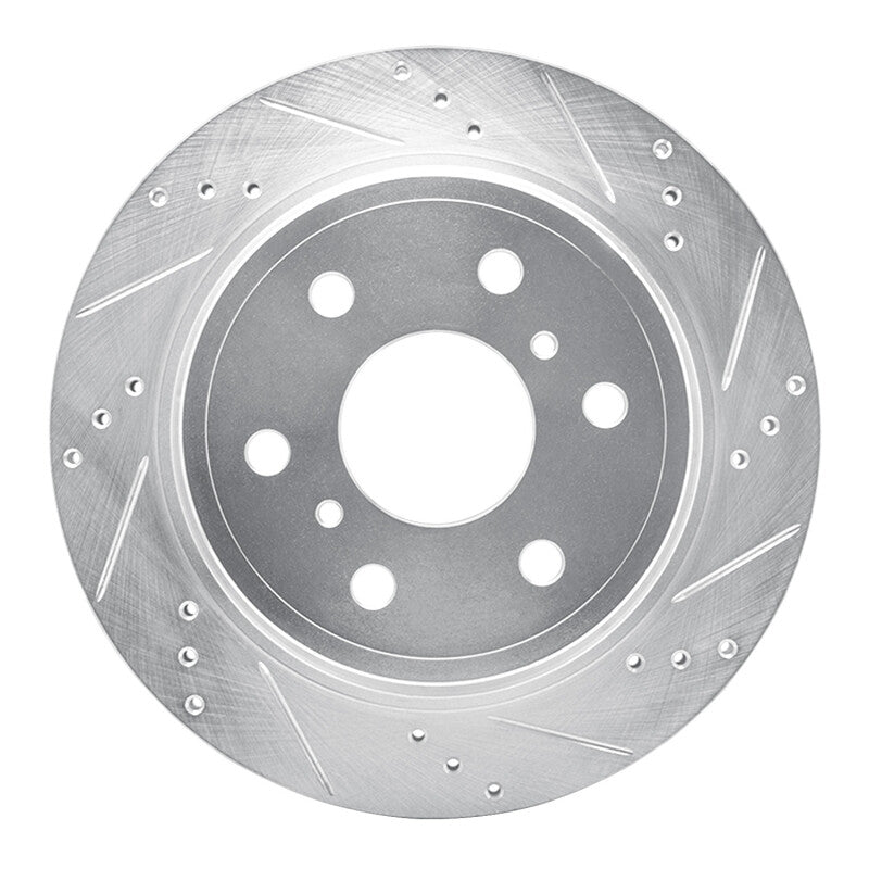 DFC 07-20 Cadillac Escalade Rear Right Drilled & Slotted Silver Brake Rotor