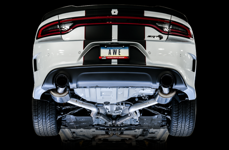 AWE Tuning 2017+ Dodge Charger 5.7L Touring Edition Exhaust - Non-Resonated - Diamond Black Tips