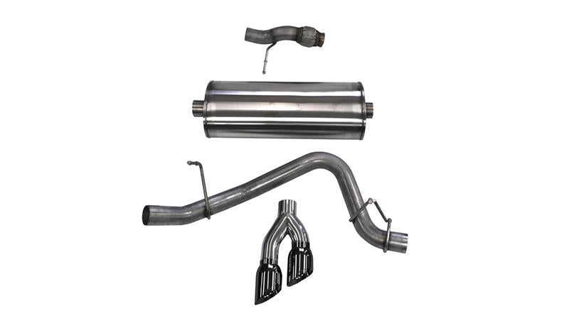 Corsa 2015-2020 Chevy Tahoe/GMC Yukon Cat-Back Exhaust Sport 3in Single Side Twin Black 4in Tips