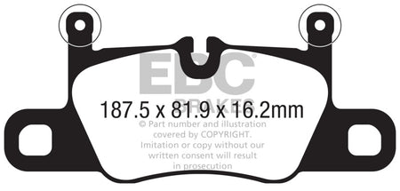EBC 2016+ Porsche 911 (991/2 w/Cast Iron Rotors) 3.0TT Carrera Redstuff Rear Brake Pads