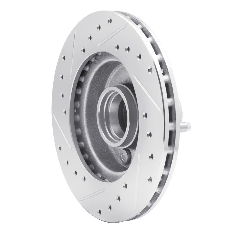 R1 78-93 Ford Granada Front Right Drilled & Slotted Silver Brake Rotor