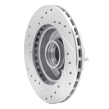 R1 78-93 Ford Granada Front Right Drilled & Slotted Silver Brake Rotor