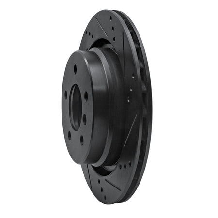 R1 95-99 BMW M3 E36 Left Rear Drilled & Slotted Black Brake Rotor