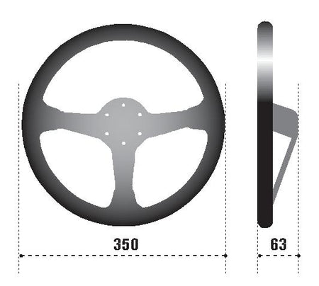 Sparco Steering Wheel 345 Leather Black