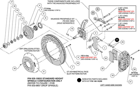 Wilwood 63-87 Chevy C10 XRS6R Frnt Big Brake Kit - 14in Drill & Slot Rotor - Steel Pro Spindle - Blk