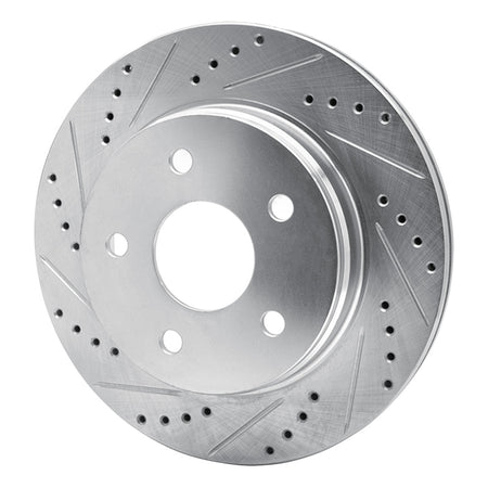 R1 02-24 Dodge Ram 1500 Front Left Drilled & Slotted Silver Brake Rotor