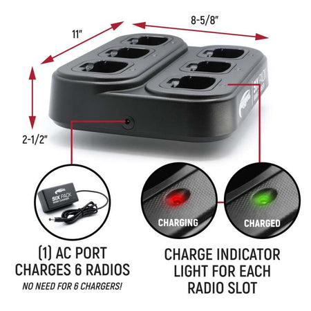 Rugged Radios 6-Pack Bank Charger for Handheld Radios RDH16