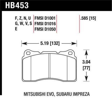Hawk 03-06 Evo / 04-09 STi / 09-10 Genesis Coupe (Track Only) / 2010 Camaro SS / 08-09 Pontiac G8 GX
