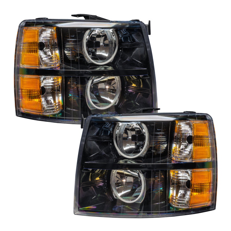 Oracle Lighting 07-13 Chevrolet Silverado Assembled Halo Headlights Round Style -Blue