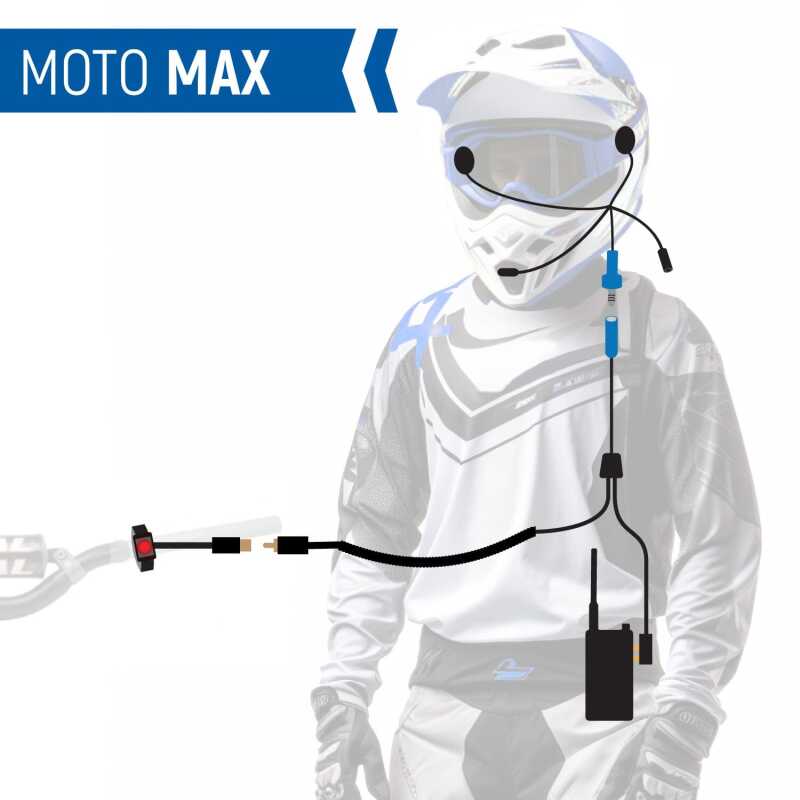 Rugged Radios MOTO MAX Comm Kit w/ HD OFFROAD Cables With GMR2 PLUS - GMRS Radio
