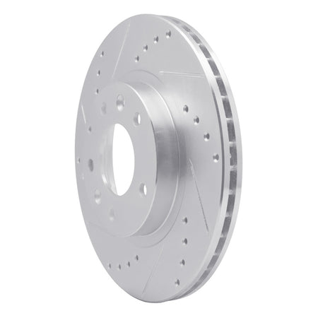R1 06-15 Mazda MX-5 Miata Front Left Drilled & Slotted Silver Brake Rotor