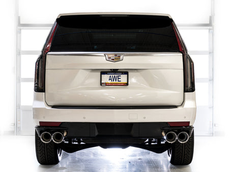 AWE Tuning 2021+ Cadillac Escalade 6.2L 0FG Dual Exit Exhaust System w/ 5in Chrome Silver Tips