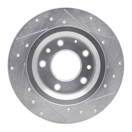 R1 98-15 Ford Fusion Rear Left Drilled & Slotted Silver Brake Rotor