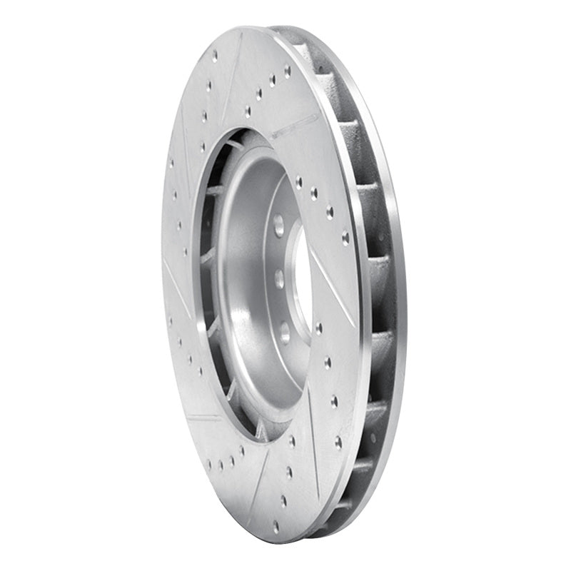 R1 95-99 BMW M3 E36 Left Front Drilled & Slotted Silver Brake Rotor