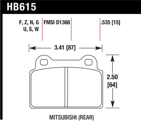 Hawk EVO X Performance Ceramic Street Rear Brake Pads