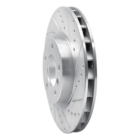 R1 95-99 BMW M3 E36 Left Front Drilled & Slotted Silver Brake Rotor