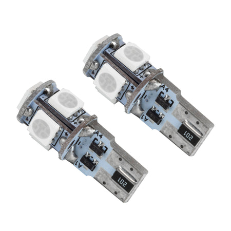 Oracle T10 5 LED 3 Chip SMD Bulbs (Pair) - Pink