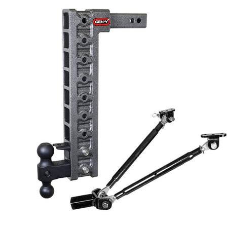 Gen-Y Mega Duty 2in Shank 20in Drop 10K Hitch w/Dual-Ball/Pintle Lock/Stabilizer Kit