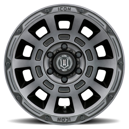 ICON Thrust 17x8.5 5x5 -6mm Offset 4.5in BS Smoked Satin Black Tint Wheel