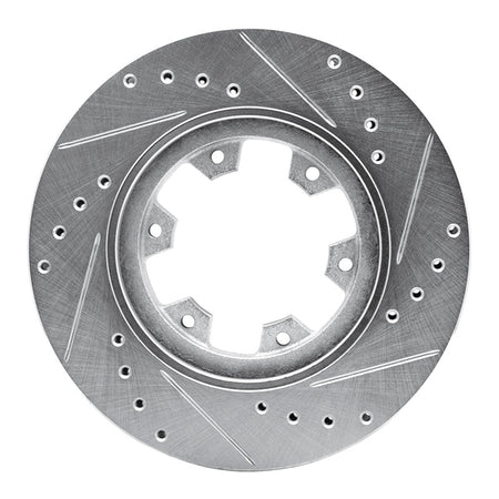 R1 85-02 Nissan Pickup Hardbody Front Left Drilled & Slotted Silver Brake Rotor