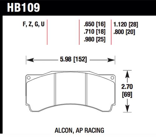 Hawk AP Racing  DTC-60 Rear Race Brake Pads