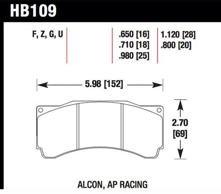 Hawk AP Racing  DTC-60 Rear Race Brake Pads