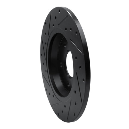 R1 09-25 Audi A4 Rear Right Drilled & Slotted Black Brake Rotor