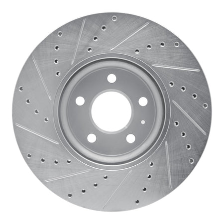 R1 11-17 Audi A5 Front Right Drilled & Slotted Silver Brake Rotor